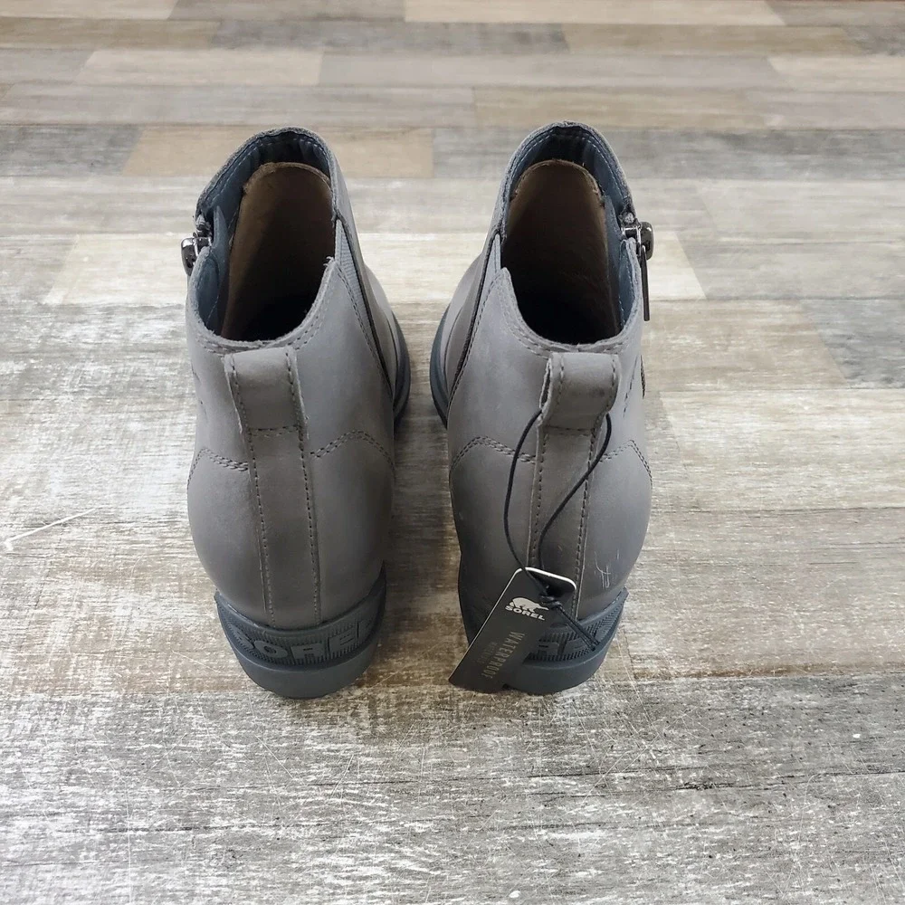 Sorel Evie II Boots Womens Sz 9 Grey Slip On Wedge Pull On Booties NEW